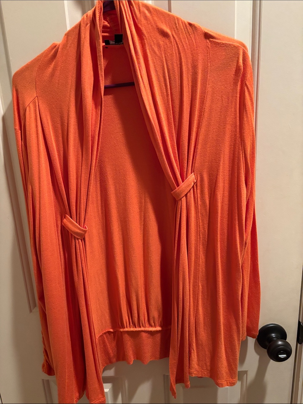 Elementz Orange Draped Open Front Cardigan